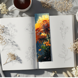 Floral Art Design—Rain-Kissed Flower Bookmark